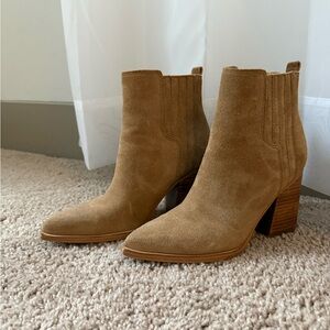 Marc Fisher Tan Suede Ankle Boots